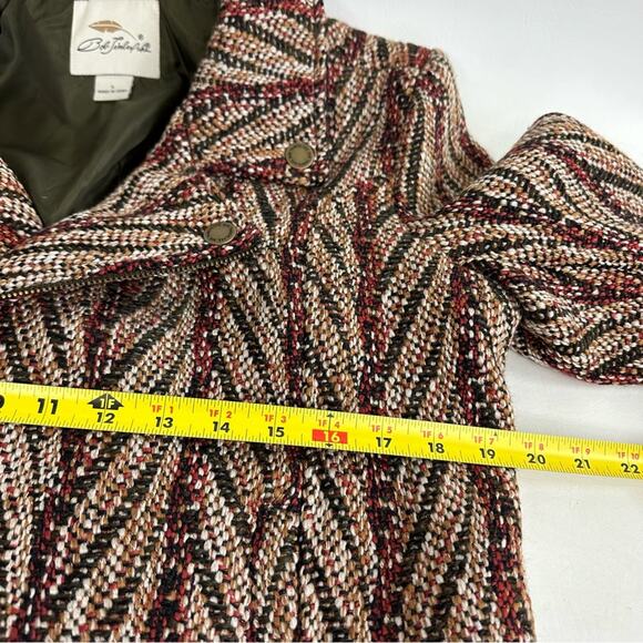 Bob Timberlake Womens Wool Blend Jacquard Tweed Moto Jacket Coat Size L - Picture 10 of 11